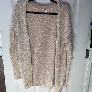 Tan & white knit cardigan